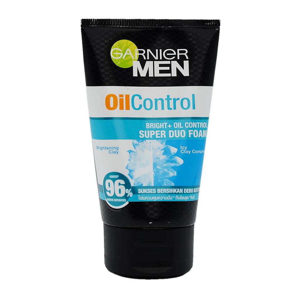 Garnier Face Wash Men TURBOLIGHT - WHITE + OIL CONT SUPER DUO FOAM TUBE 100ml - Elite Cosmetics