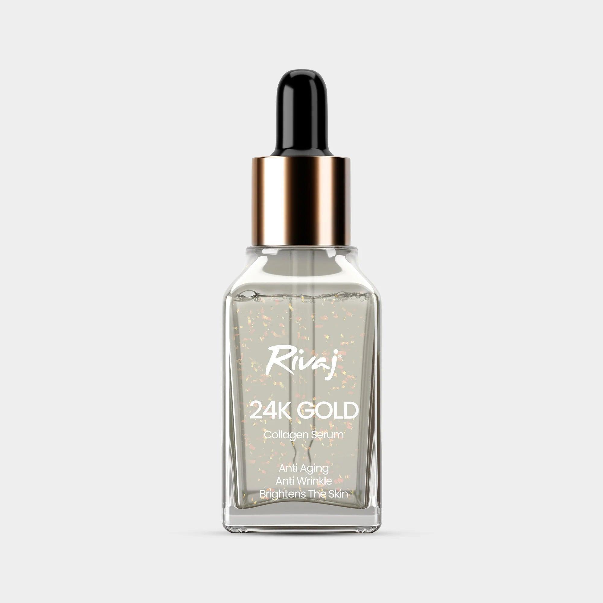 Rivaj 24K Gold Serum 30ml: Luxurious Skin Revitalization & Radiance Boost - Elite Cosmetics