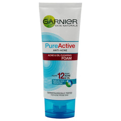 Garnier Face Wash PURE ACTIVE - ANTI ACNE WHITE FOAM TUBE 100ml - Elite Cosmetics