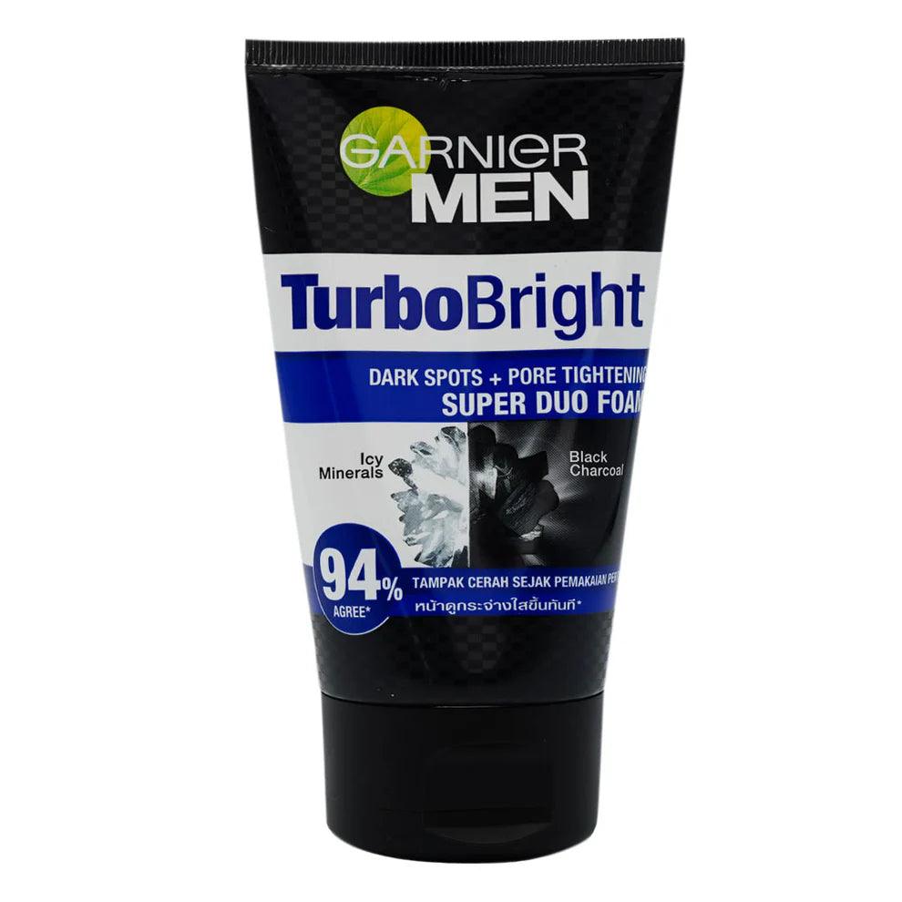 Garnier Face Wash Men TURBOBRIGHT - DARK SPORTS +PORE | SUPER DUO FOAM TUBE 100ml - Elite Cosmetics