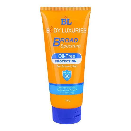 Body Luxuries Broad Spectrum Sunscreen Lotion SPF-80 – 150gm - Elite Cosmetics