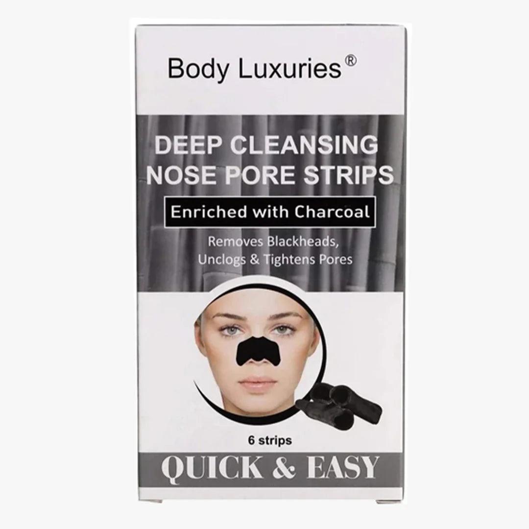 Body Luxuries Nose Strips Deep Cleansing – Charcoal 6 Strips - Elite Cosmetics