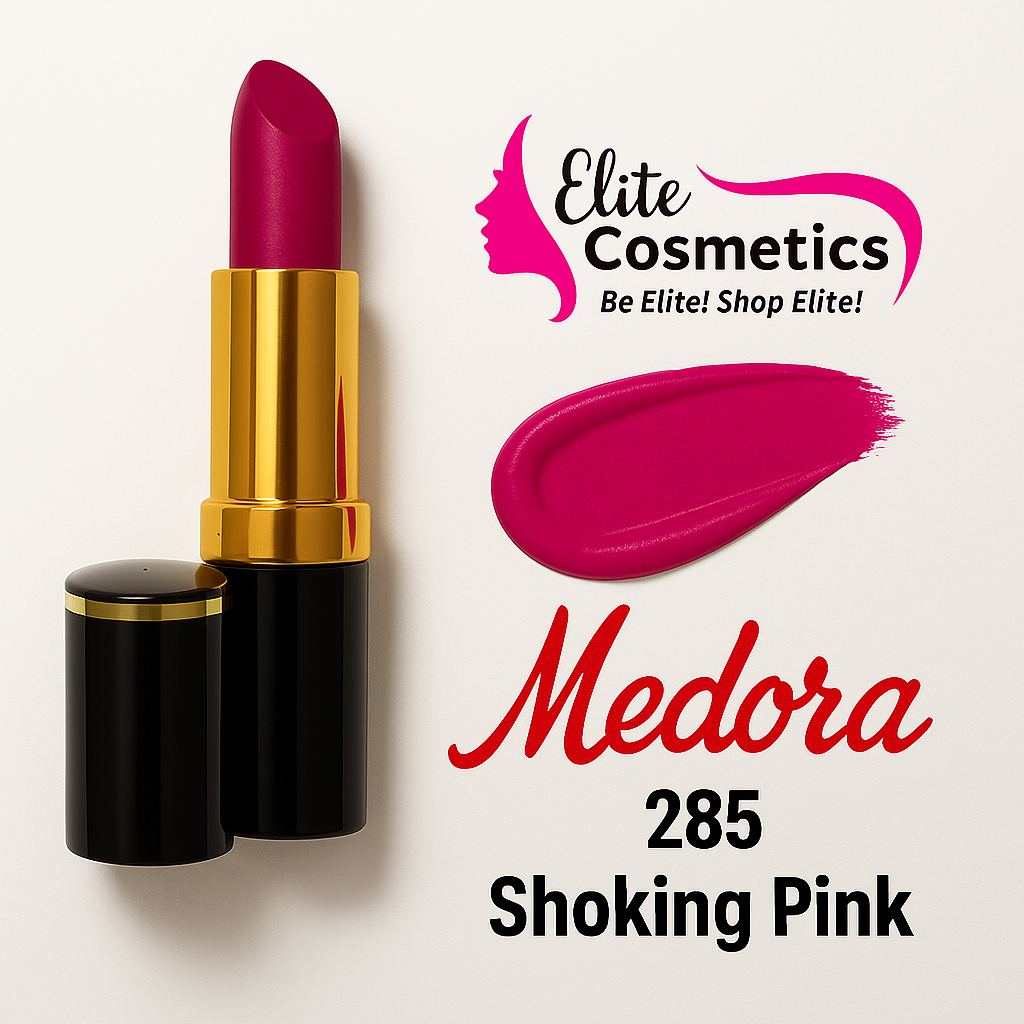 Medora Lipstick 285 Shocking Pink – Vibrant Shade, Smooth Texture & Long-Lasting - Elite Cosmetics