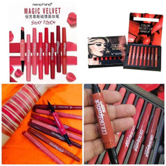 Heng Fang (2 in 1) Multi Color Velvet Lipliner & Lipstick - 1.7g x 8 Pcs - Elite Cosmetics