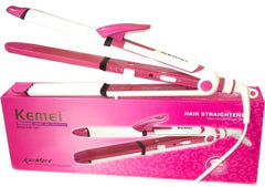 Kemei 1291 Hair Straightener, Curler & Crimper 3-in-1 Instyler – Versatile Styling for All Hair Types - Elite Cosmetics