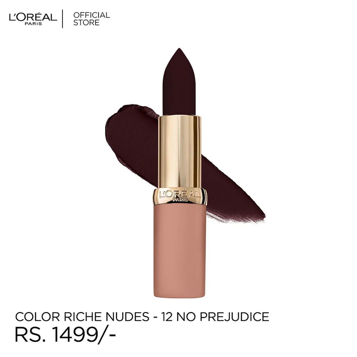 LOreal Paris - Color Riche Free The Nudes Lipstick - 12 No Prejudice - Elite Cosmetics