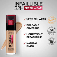 LOreal Paris - Infallible 24h Liquid Foundation - 200 Golden Sand - Elite Cosmetics