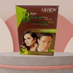 Lichen Hair Color Shampoo Sachet - 1Pc (Black/Brown) - Instant Color & Shine - Elite Cosmetics