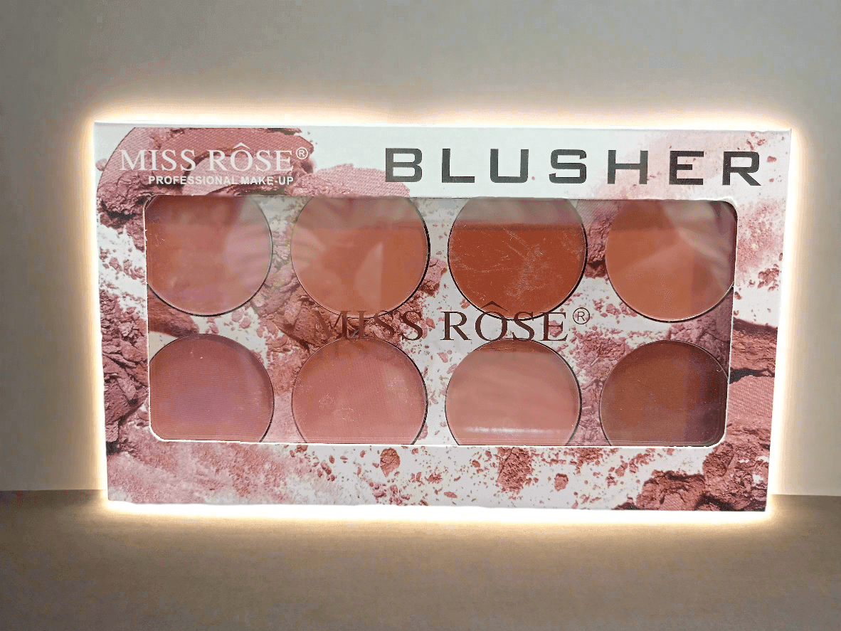 Miss Rose Blusher Palette – 8 Color Shades for a Natural Flush - Elite Cosmetics
