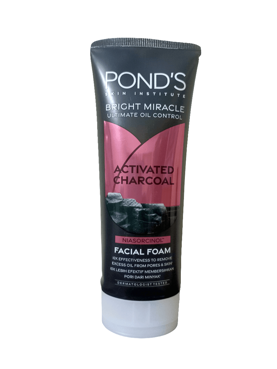 Ponds Activated Charcoal Bright Miracle Oil Control Face Wash 50ml - Elite Cosmetics