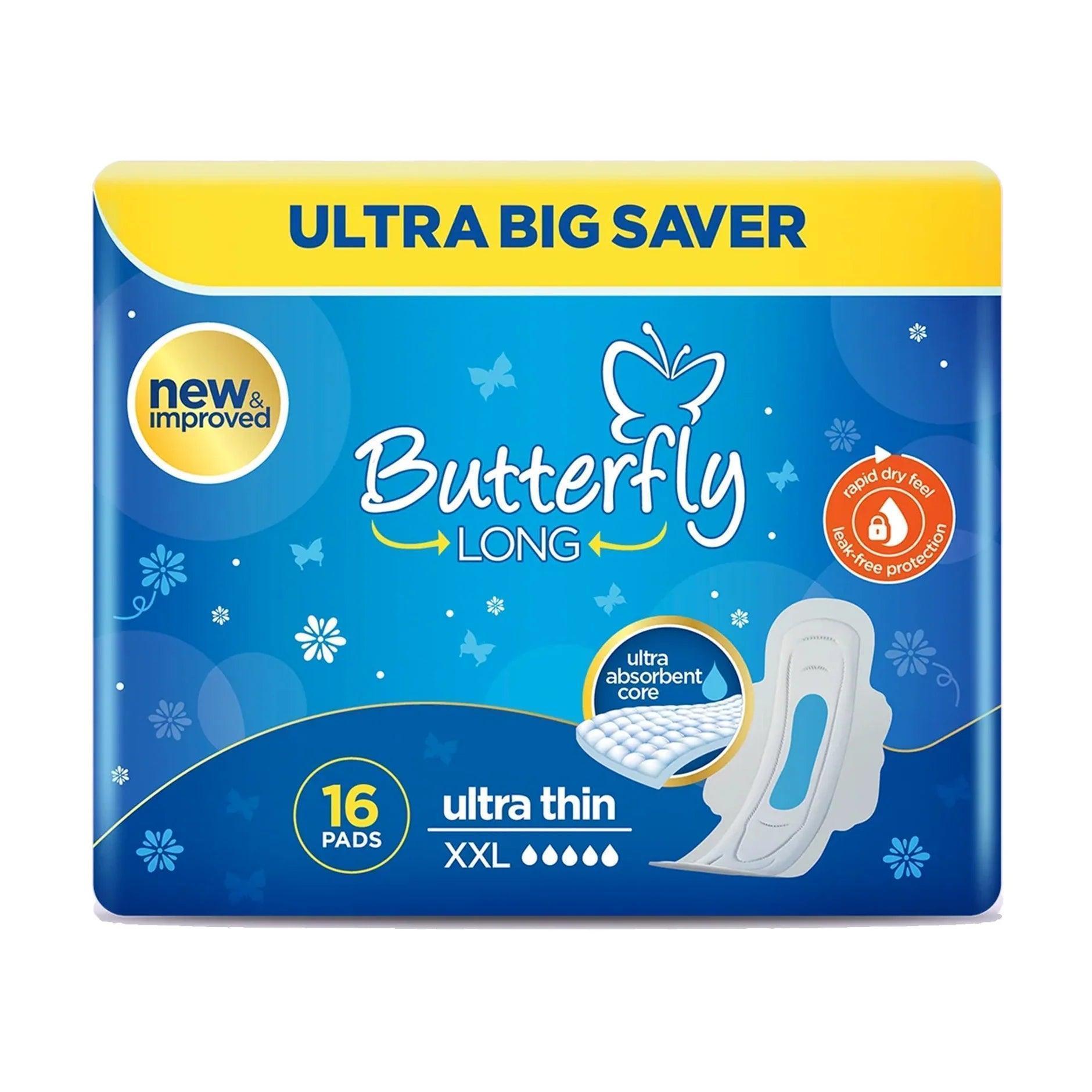 Butterfly XXL 16 Pcs Pads: Maximum Protection and Comfort for Heavy Flow Days - Elite Cosmetics
