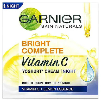 Garnier Vitamin C Yoghurt Night Cream 40ml – Brightening & Anti-Dark Spot Overnight Moisturizer - Elite Cosmetics