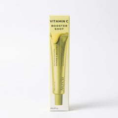 Yellow packaging box for Arencia Vitamin C Booster Shot 30ml face and eye moisturizer.