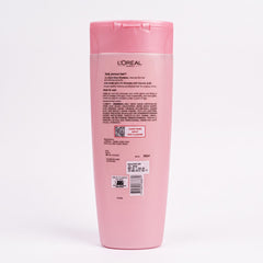L'Oréal Paris Elvive Glycolic Gloss Shampoo 360ml back label showing ingredients, instructions, and barcode details