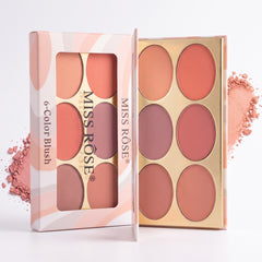 Miss rose blush palette 6 colors elite cosmetics