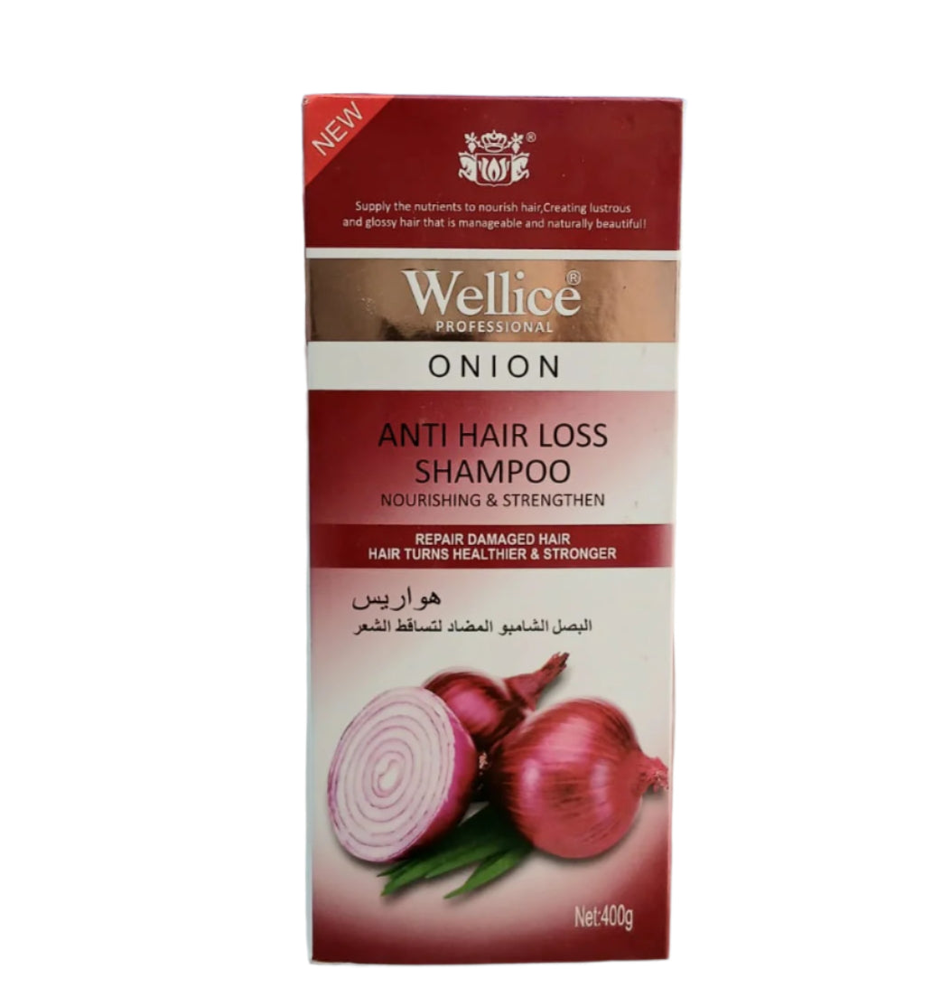 Wellice Onion Anti Hair Fall Shampoo – 400ml | Stronger, Thicker & Healthier Hair Growth Formula - Elite Cosmetics