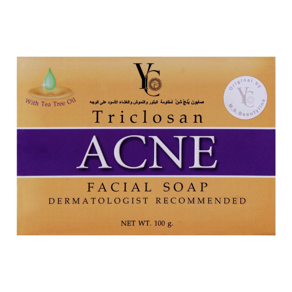 YC Triclosan Acne Soap 100g – Anti-Bacterial Face & Body Soap for Pimples, Oily Skin & Acne Control - Elite Cosmetics