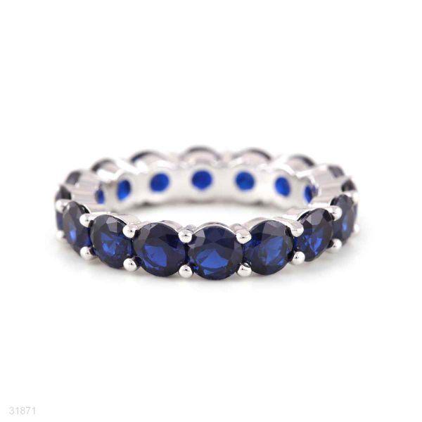 CLASSY ROUND STONE BLUE RING - Elite Cosmetics