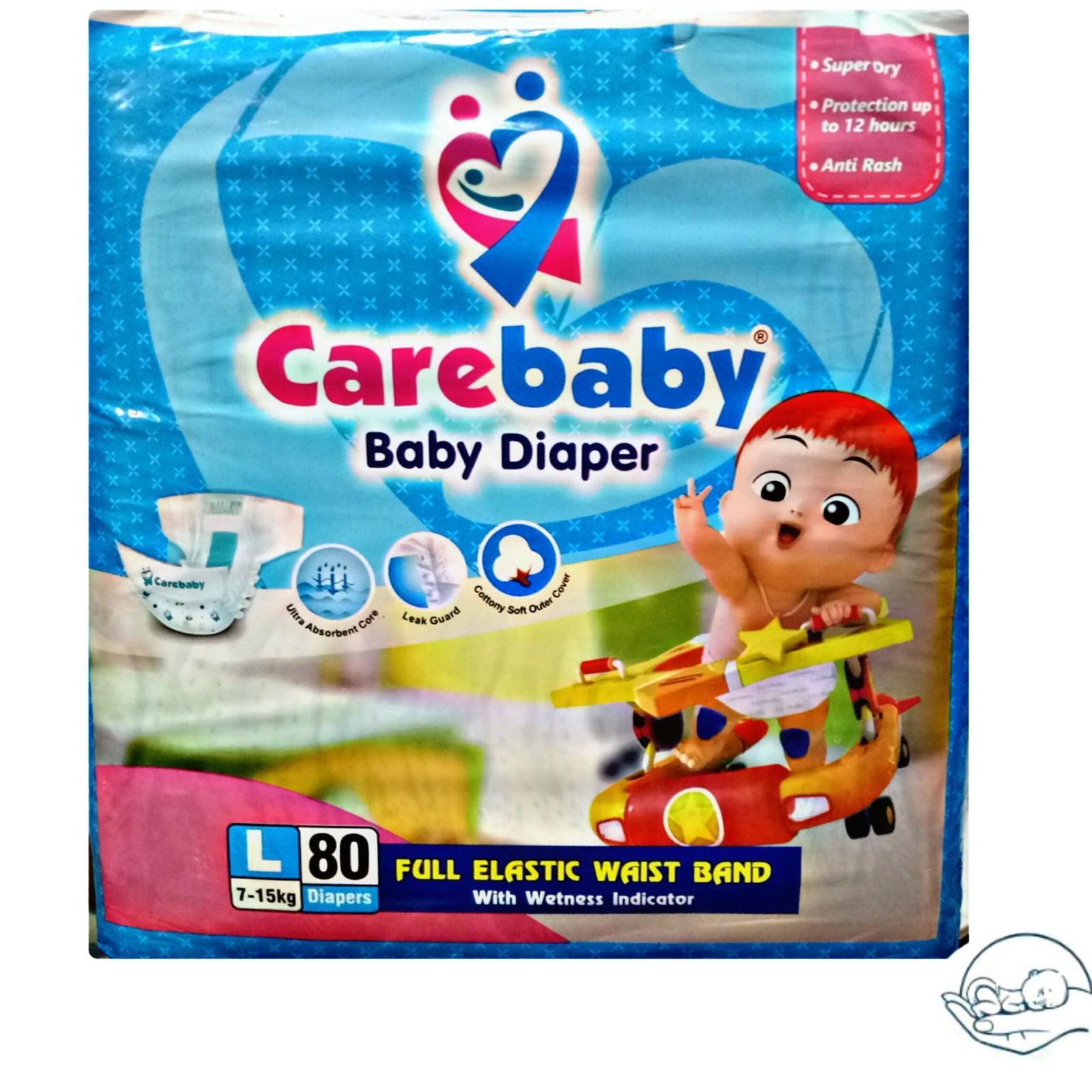 Carebaby Large Diapers 80 PC - 100% Original | Best Diapers for Comfort & Protection in Pakistan - Elite Cosmetics