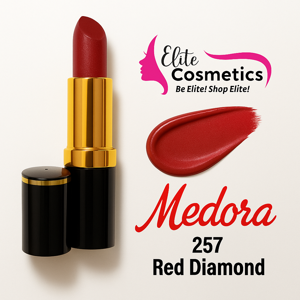 Medora Lipstick 257 Red Diamond – True Glam Red - Elite Cosmetics