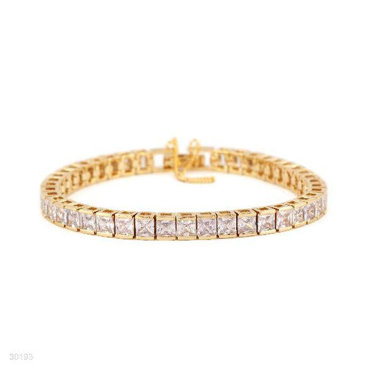 EXQUISITE PRINCESS CUT GOLD BRACELET - Elite Cosmetics