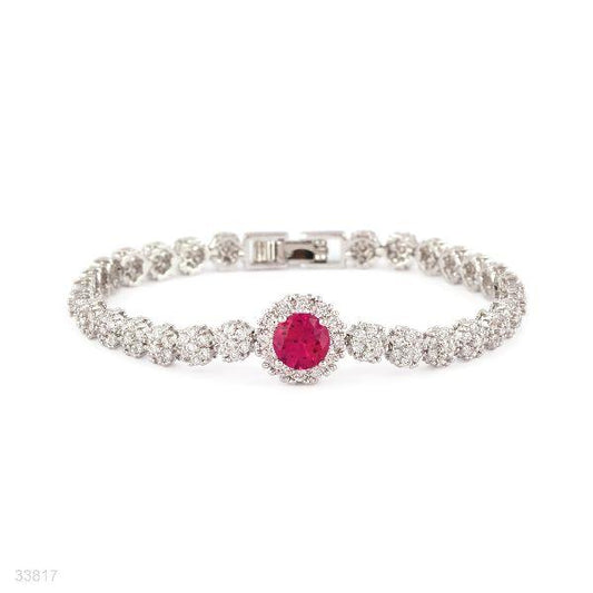 FLOWER QUEEN RED SOLITAIRE BRACELET - Elite Cosmetics