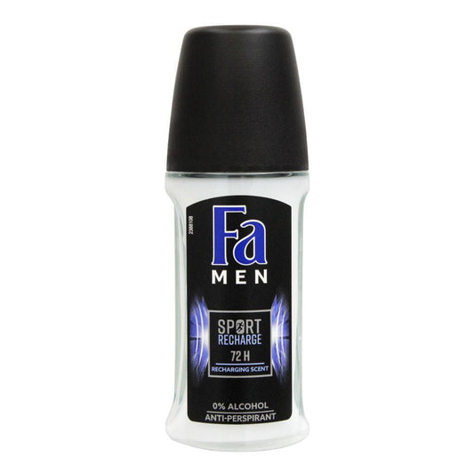 Fa Men 72H Sport Recharge Recharging Scent Roll-On Deodorant, For Men, 50ml - Elite Cosmetics