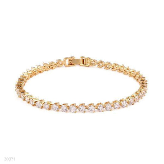 GRACEFUL ROUND GOLD TENNIS BRACELET - Elite Cosmetics