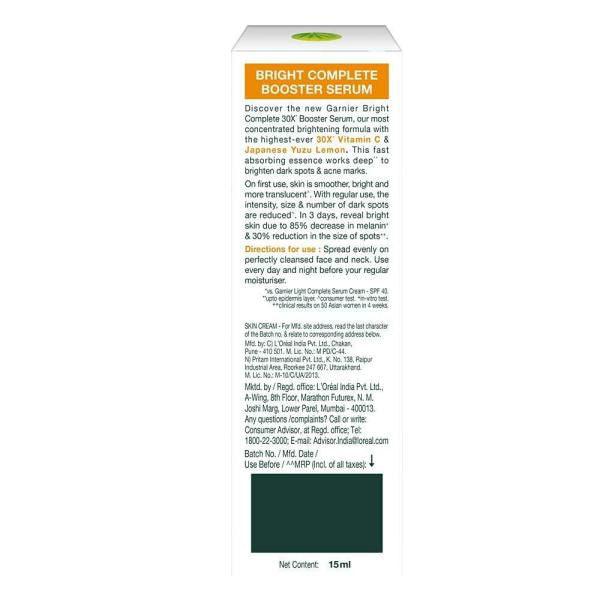 Garnier Bright Complete 30X Vitamin C Booster Serum 30ml - Elite Cosmetics