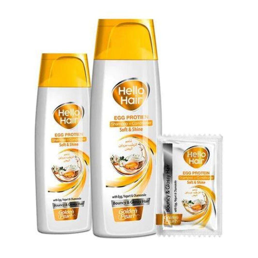 Golden Pearl Hello Hair Egg Protein Shampoo + Conditioner 180ml - Nourishing Duo for Strong, Healthy Hair - Elite Cosmetics