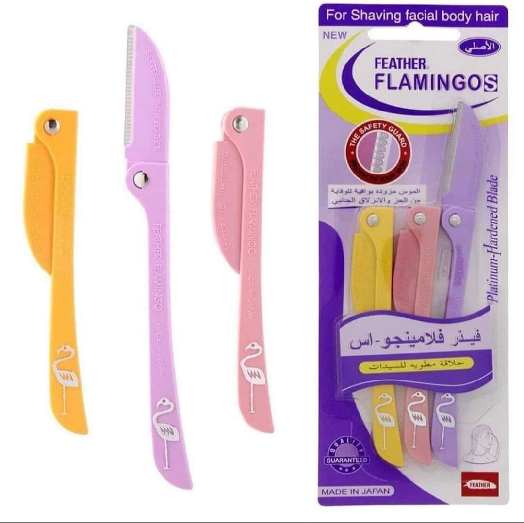 flamingo pack of 3 eyebrow razor