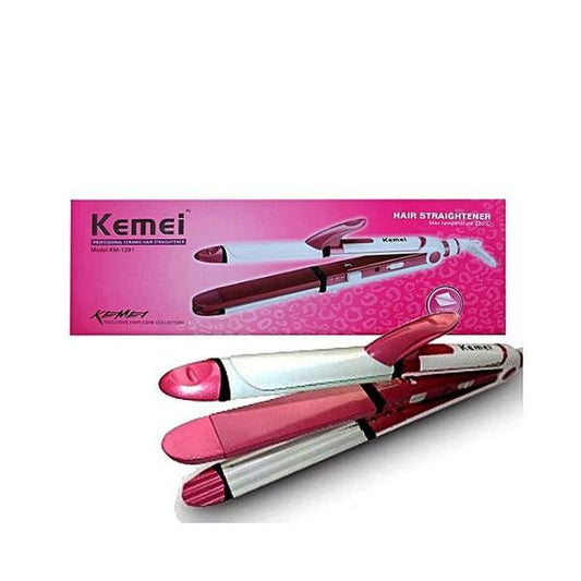 Kemei 1291 Hair Straightener Curler Crimper 3 in 1 Instyler - Elite Cosmetics