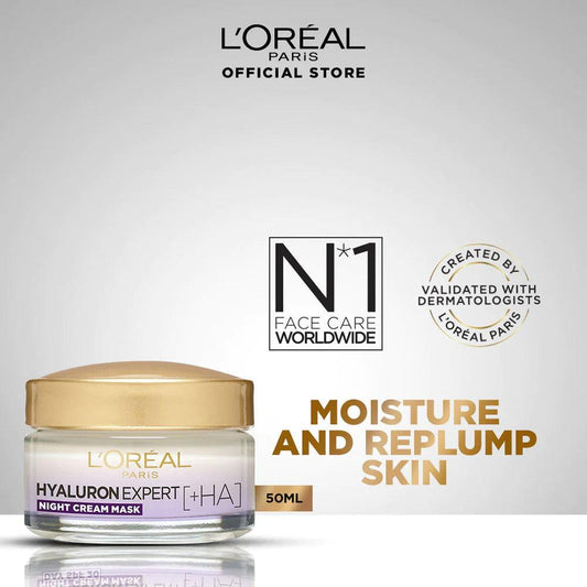 LOreal Paris - Hyaluron Expert Replumping Moisturizing Night Cream 50 ml - Elite Cosmetics