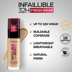 LOreal Paris - Infallible 24h Liquid Foundation - 015 Porcelain - Elite Cosmetics
