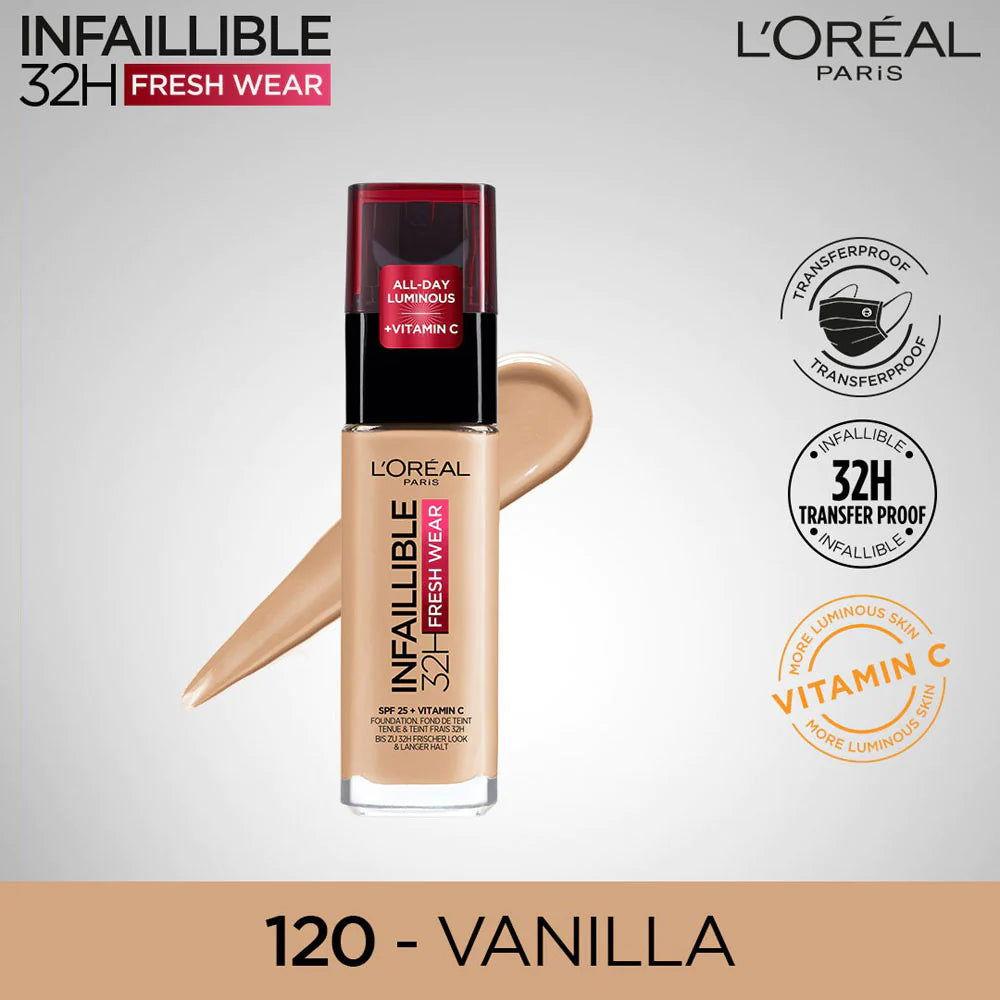 LOreal Paris - Infallible 24h Liquid Foundation - 120 Vanilla - Elite Cosmetics