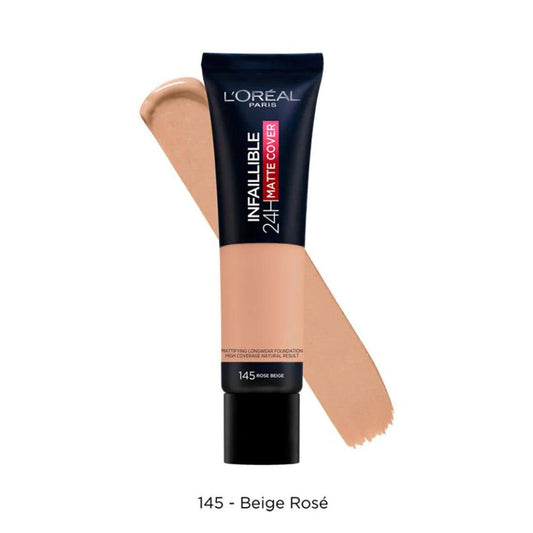 LOreal Paris - Infallible Matte Cover Foundation - 145 Rose Beige - Elite Cosmetics