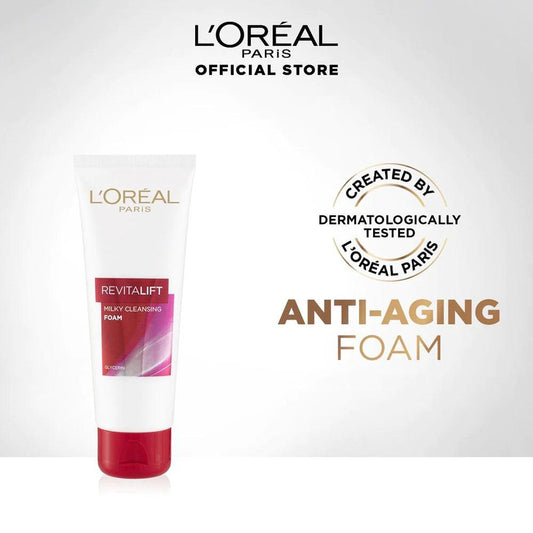 LOreal Paris - Revitalift Milky Anti Aging Cleansing Foam 100 ML - Elite Cosmetics