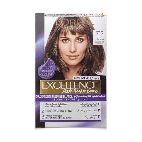 L'Oreal Paris Excellence Ash Supreme Triple Care Hair Color, 7.12 Cool Pearl Blonde - Elite Cosmetics