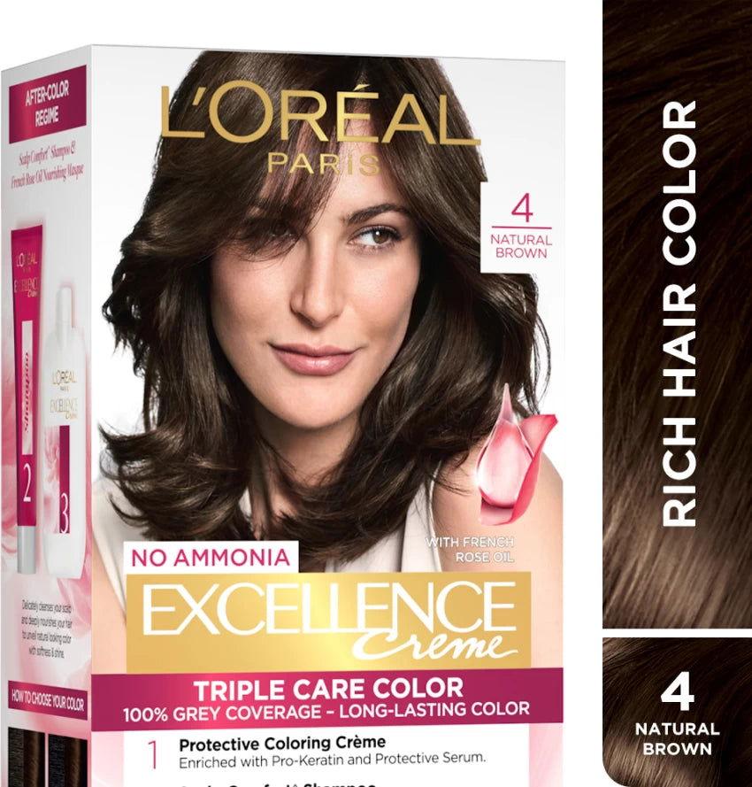 L'Oreal Paris Excellence Creme Hair Colour, Brown 4 - Elite Cosmetics