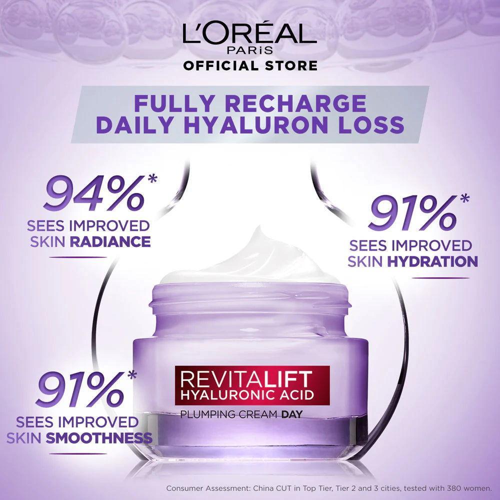 Loreal Paris - Revitalift Hyaluronic Acid Plumping Cream Day - 50ml - Elite Cosmetics