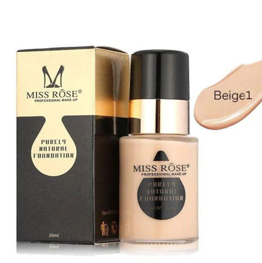 MISS ROSE Waterproof Moisturizing Oil Free Full Coverage Deep Whitener Liquid Foundation 30ml - Elite Cosmetics