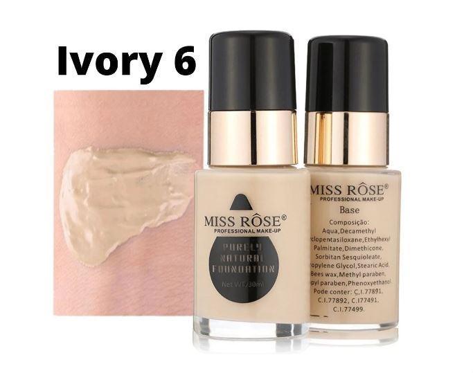 MISS ROSE Waterproof Moisturizing Oil Free Full Coverage Deep Whitener Liquid Foundation 30ml - Elite Cosmetics
