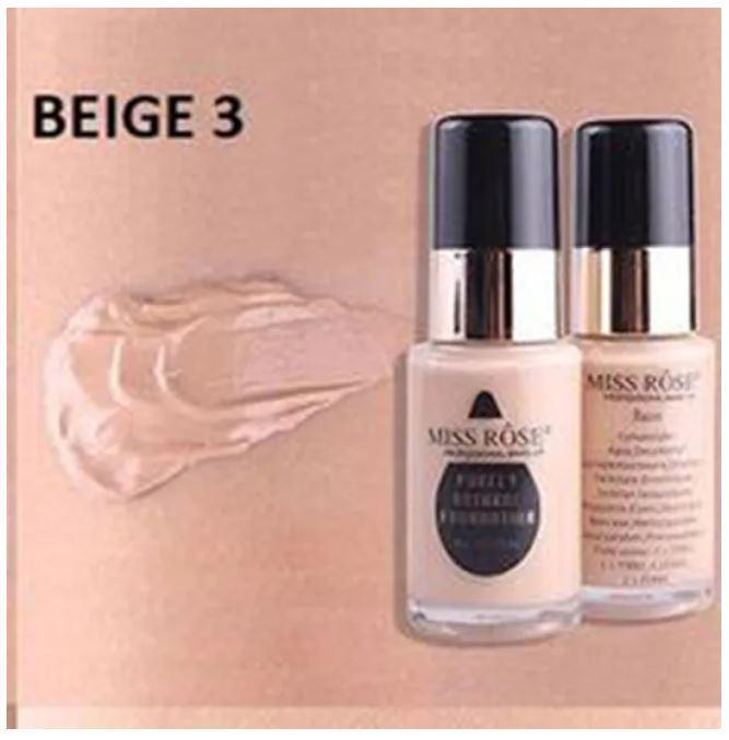 MISS ROSE Waterproof Moisturizing Oil Free Full Coverage Deep Whitener Liquid Foundation 30ml - Elite Cosmetics
