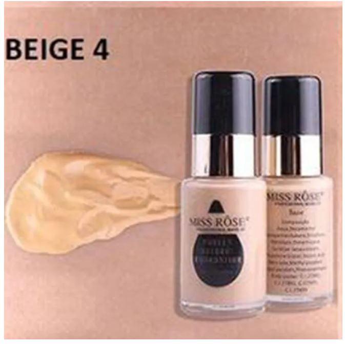 MISS ROSE Waterproof Moisturizing Oil Free Full Coverage Deep Whitener Liquid Foundation 30ml - Elite Cosmetics