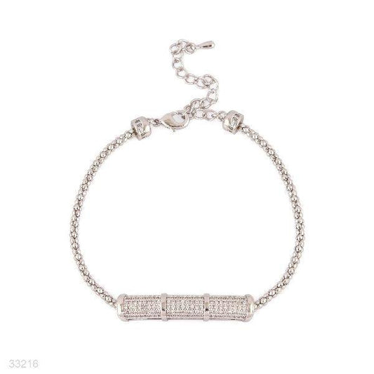 MODERN BAR ADJUSTABLE SILVER BRACELET - Elite Cosmetics