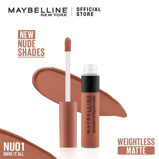 Maybelline - Color Sensational Liquid Matte Lipstick - The Nudes Collection - NU 01 - Bare it all - Elite Cosmetics