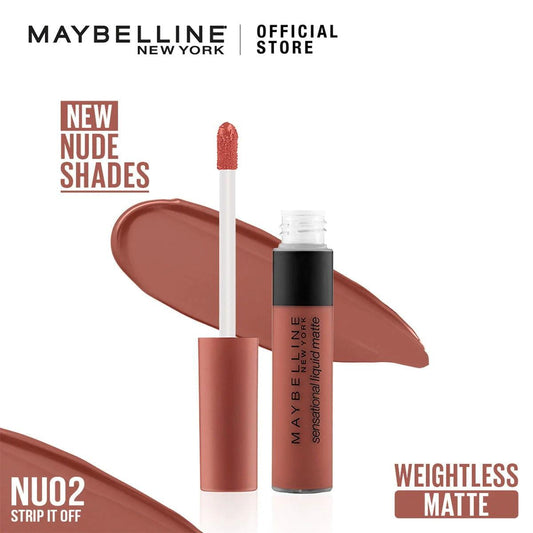 Maybelline - Color Sensational Liquid Matte Lipstick - The Nudes Collection - NU 02 - Strip it off - Elite Cosmetics