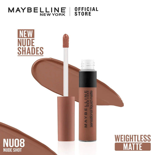 Maybelline - Color Sensational Liquid Matte Lipstick - The Nudes Collection - NU 08 - Nude Shot - Elite Cosmetics