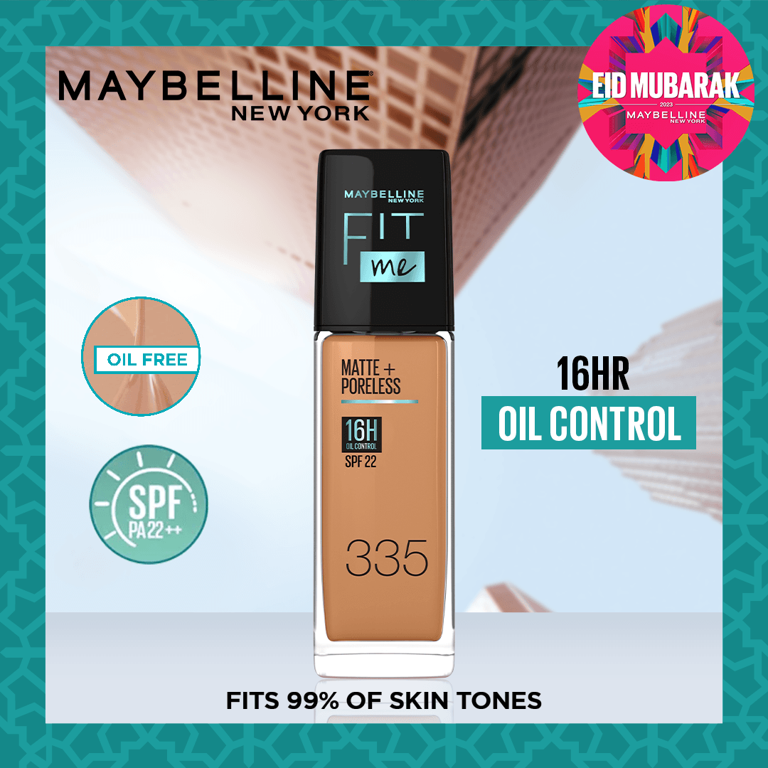 Maybelline New York Fit Me Matte & Poreless Liquid Foundation ( Glass ) - Elite Cosmetics