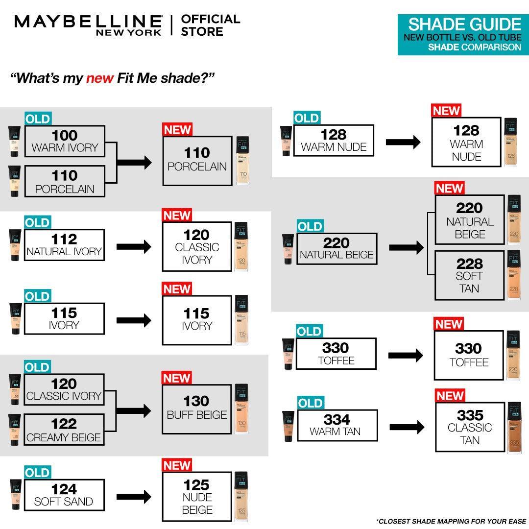 Maybelline New York Fit Me Matte & Poreless Liquid Foundation ( Glass ) - Elite Cosmetics